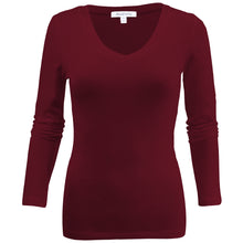 Load image into Gallery viewer, Women&#39;s Long Sleeve T-Shirt V-Neck Basic Layer Spandex Shirts