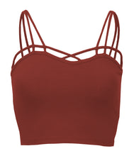 Load image into Gallery viewer, Women&#39;s Cross Spaghetti Strap Cami Bralette Tank Top