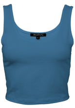 Load image into Gallery viewer, Basic Solid Sleeveless Scoop Neck Crop Tank Tops