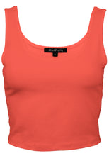 Load image into Gallery viewer, Basic Solid Sleeveless Scoop Neck Crop Tank Tops