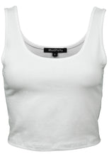 Load image into Gallery viewer, Basic Solid Sleeveless Scoop Neck Crop Tank Tops