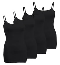 Load image into Gallery viewer, Plus Size - 4 Pack Classic/Basic Solid Cami With Adjustable Spaghetti Straps Tank Top