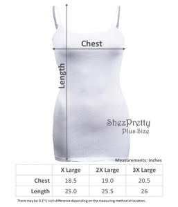 Plus Size - 4 Pack Classic/Basic Solid Cami With Adjustable Spaghetti Straps Tank Top