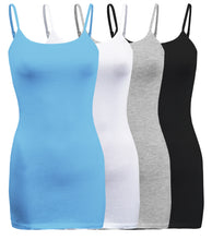 Load image into Gallery viewer, 4 Pack - Women&#39;s Basic Cami with Adjustable Spaghetti Straps Tank Top - S ~ 3XL