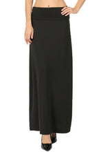 Load image into Gallery viewer, Premium  Fold Over High Waist  Long  Floor Length Maxi Skirt 