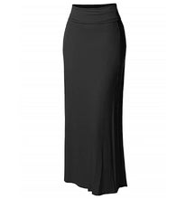 Load image into Gallery viewer, Premium  Fold Over High Waist  Long  Floor Length Maxi Skirt 