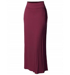 Premium  Fold Over High Waist  Long  Floor Length Maxi Skirt 