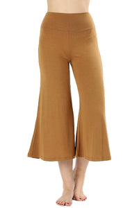 Premium High Elastic Waistband Wide Leg Gaucho Capri Pants