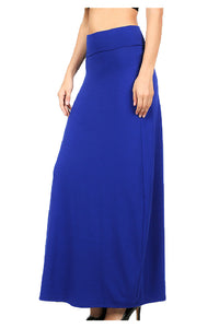 Premium  Fold Over High Waist  Long  Floor Length Maxi Skirt 