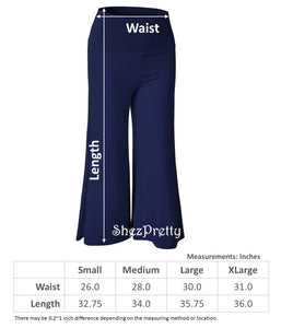 Premium High Elastic Waistband Wide Leg Gaucho Capri Pants