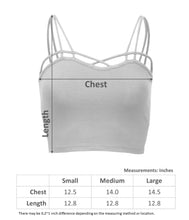 Load image into Gallery viewer, Women&#39;s Cross Spaghetti Strap Cami Bralette Tank Top