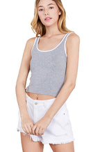 Load image into Gallery viewer, Women&#39;s Basic Sleeveless Scoop Neck Contrast Tape Tank Tops