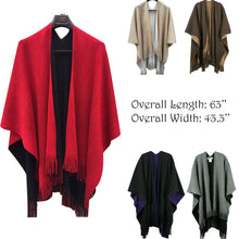 Load image into Gallery viewer, Women&#39;s Winter Knitted Cashmere Poncho Capes Shawl Sweater