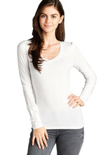 Load image into Gallery viewer, Women&#39;s Long Sleeve T-Shirt V-Neck Basic Layer Spandex Shirts